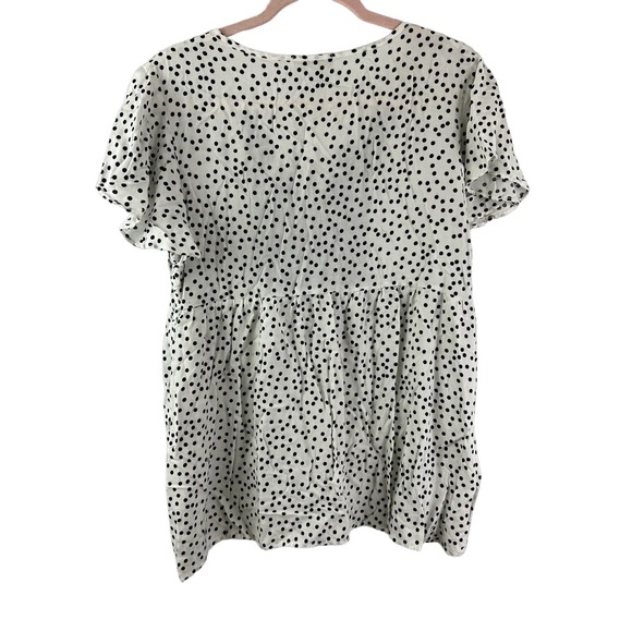 Weekend Suzanne Betro Size XL Womens top Black White Short Sleeve Boho Floral - Picture 6 of 7